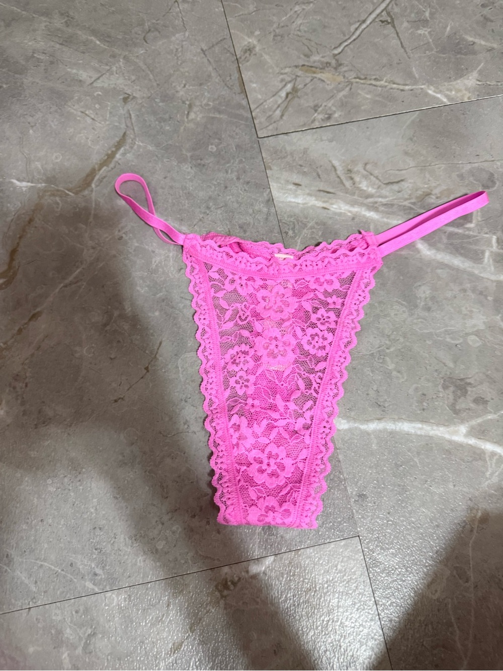 Victoria's Secret Neon Pink Lace Thong